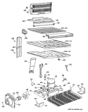 Section Diagram and Parts List for TBE18DRERAD  General Electric Refrigerator