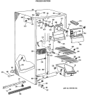 FREEZER SECTION Diagram and Parts List for TFE22ZRAWH  General Electric Refrigerator