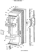 FRESH FOOD DOOR Diagram and Parts List for TFE24ERAWH  General Electric Refrigerator