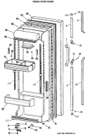 FRESH FOOD DOOR Diagram and Parts List for TFEW24RRAWH  General Electric Refrigerator