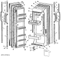 Section Diagram and Parts List for TFC22ZRAAD  General Electric Refrigerator