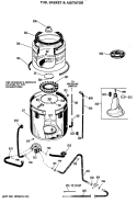 TUB, BASKET & AGITATOR Diagram and Parts List for WWA5669MBL  General Electric Washer