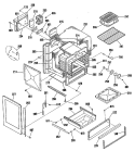 Section Diagram and Parts List for JGSP20GER2BG  General Electric Range