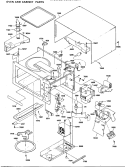 OVEN AND CABINET PARTS Diagram and Parts List for JE1240L01  General Electric Microwave