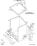CABINET ASM. Diagram and Parts List for DDG7289RALWW  General Electric Dryer