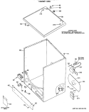 CABINET ASM. Diagram and Parts List for DDG7289RALAA  General Electric Dryer