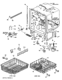 Section Diagram and Parts List for ZBD3000R45BW  General Electric Dishwasher