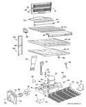 Section Diagram and Parts List for TBE24ZRERAD  General Electric Refrigerator