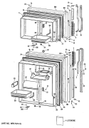Section Diagram and Parts List for TBE25ZRDRAD  General Electric Refrigerator