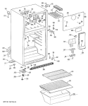 Section Diagram and Parts List for TBH14SRLRWH  General Electric Refrigerator