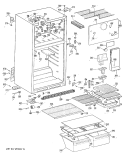 Section Diagram and Parts List for TBH16DRJRWH  General Electric Refrigerator