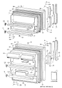 Section Diagram and Parts List for TBH18JRFRWH  General Electric Refrigerator