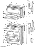 Section Diagram and Parts List for TBX16ZRJRAD  General Electric Refrigerator