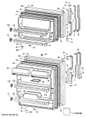 Section Diagram and Parts List for TBX21JPWRWH  General Electric Refrigerator