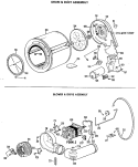 DRUM & DUCT ASSEMBLY Diagram and Parts List for DDG7980RALWW  General Electric Dryer