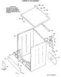 CABINET & TOP ASSEMBLY Diagram and Parts List for DDC5400PAL  General Electric Dryer