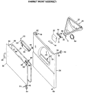 CABINET FRONT ASSEMBLY Diagram and Parts List for DDC5400PAL  General Electric Dryer