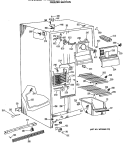 FREEZER SECTION Diagram and Parts List for TFX22ZASAWH  General Electric Refrigerator