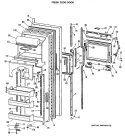 FRESH FOOD DOOR Diagram and Parts List for TFX24ZFSAWH  General Electric Refrigerator