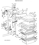 FRESH FOOD SECTION Diagram and Parts List for TFX24ZRSAAD  General Electric Refrigerator