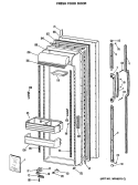 FRESH FOOD DOOR Diagram and Parts List for TFX27ZRSAAD  General Electric Refrigerator