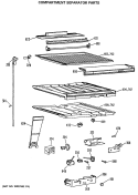 COMPARTMENT SEPARATOR PARTS Diagram and Parts List for TBX18LASERWH  General Electric Refrigerator