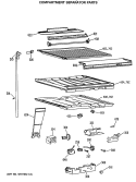 COMPARTMENT SEPARATOR PARTS Diagram and Parts List for TBX21DASNRWH  General Electric Refrigerator