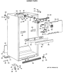 CABINET PARTS Diagram and Parts List for TBX21SASNRWH  General Electric Refrigerator