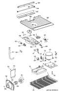 Section Diagram and Parts List for TBE14SASDRAD  General Electric Refrigerator
