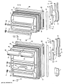 Section Diagram and Parts List for TBH14DASGRWH  General Electric Refrigerator