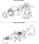 DRUM & DUCT ASSEMBLY Diagram and Parts List for DDG7187RCL  General Electric Dryer