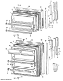 Section Diagram and Parts List for TBX14SASFLWH  General Electric Refrigerator