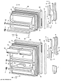 Section Diagram and Parts List for TBX16DISFRAD  General Electric Refrigerator