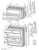 Section Diagram and Parts List for TBX16JASFRAD  General Electric Refrigerator