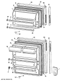 Section Diagram and Parts List for TBX16SYSDRAD  General Electric Refrigerator