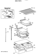 SHELF PARTS Diagram and Parts List for TBH18JASPRWH  General Electric Refrigerator