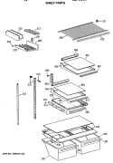 SHELF PARTS Diagram and Parts List for TBH18MASNRAD  General Electric Refrigerator