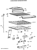 COMPARTMENT SEPARATOR PARTS Diagram and Parts List for TBH18MASNRAD  General Electric Refrigerator