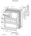 FRESH FOOD DOOR Diagram and Parts List for TBH21DASPRWH  General Electric Refrigerator