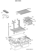 SHELF PARTS Diagram and Parts List for TBH21DASPRWH  General Electric Refrigerator