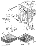 Section Diagram and Parts List for ZBD3300R55WB  General Electric Dishwasher