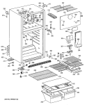Section Diagram and Parts List for TBE16DASFRWH  General Electric Refrigerator