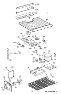 Section Diagram and Parts List for TBE16DASFRWH  General Electric Refrigerator