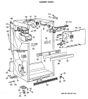 CABINET PARTS Diagram and Parts List for TBC21JASPRAD  General Electric Refrigerator