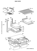 SHELF PARTS Diagram and Parts List for TBC21JASPRAD  General Electric Refrigerator