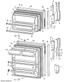 Section Diagram and Parts List for TBE14SASFRWH  General Electric Refrigerator