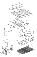 Section Diagram and Parts List for TBE14SASFRWH  General Electric Refrigerator