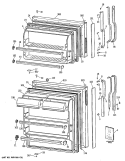 Section Diagram and Parts List for TBE16SASDRAD  General Electric Refrigerator