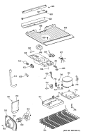 Section Diagram and Parts List for TBE16SASDRAD  General Electric Refrigerator