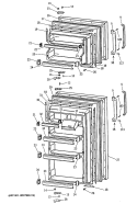 Part Location Diagram of WR17X3474 GE SHELF FRONT